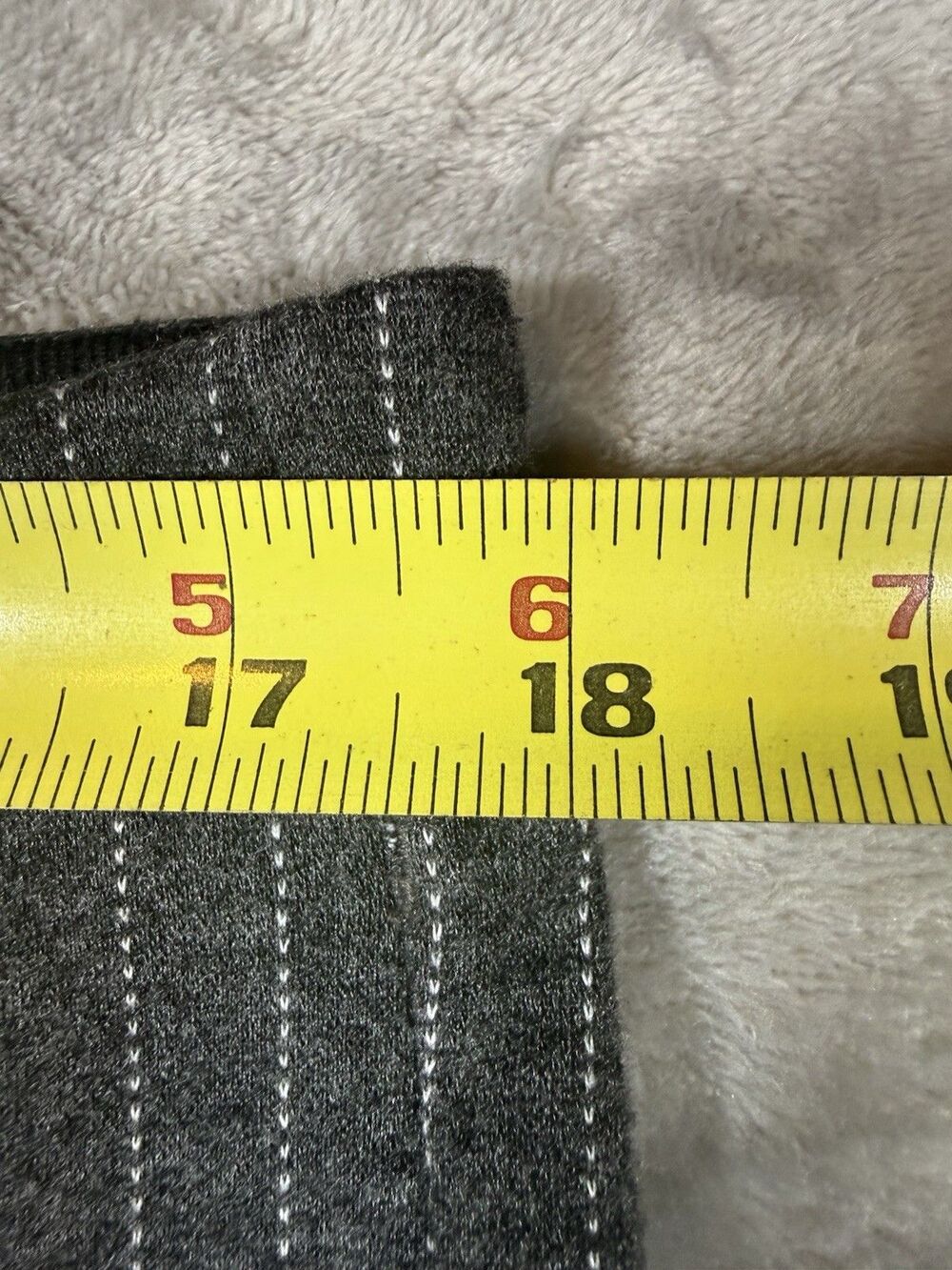 American Eagle Stretch Pants XL Gray Pinstripe Pull On Career Work Cropped Flare - Picture 5 of 13